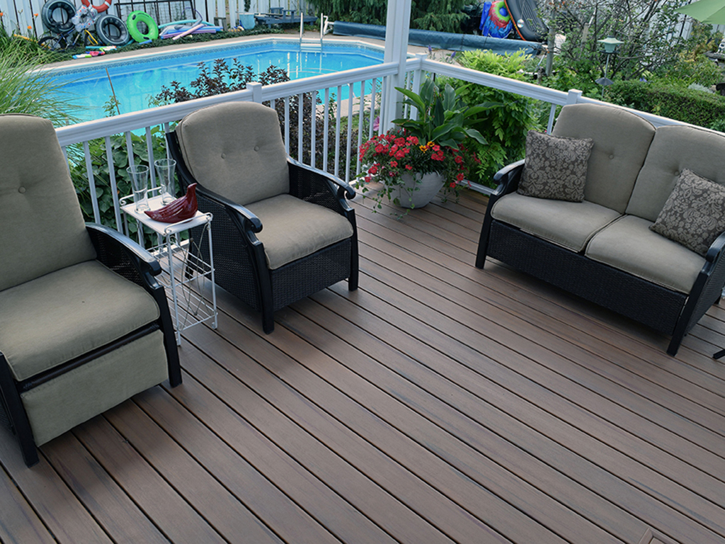 Decking in Campfire Composite Color from Armadillo Decking
